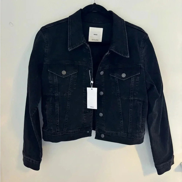 Mango Denim Jacket in Black NWT - Picture 10 of 14